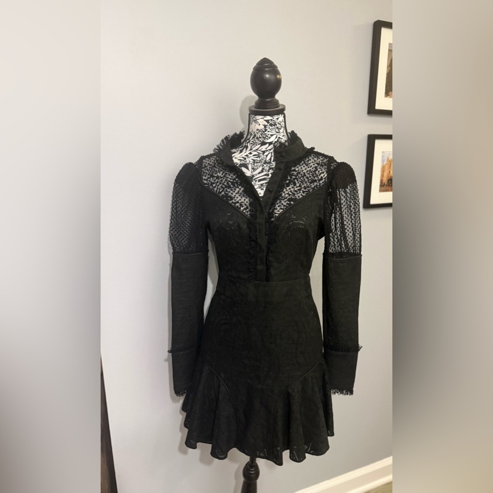 Alexis Black Long Sleeve Lace Dress